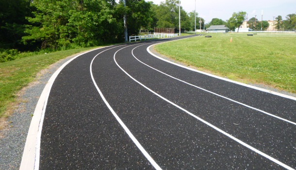 Rubberway Porous Rubber Running Track for the U.S. Navy for stormwater management