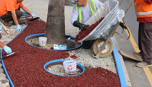 Rubberway is Mixed and Poured in Place