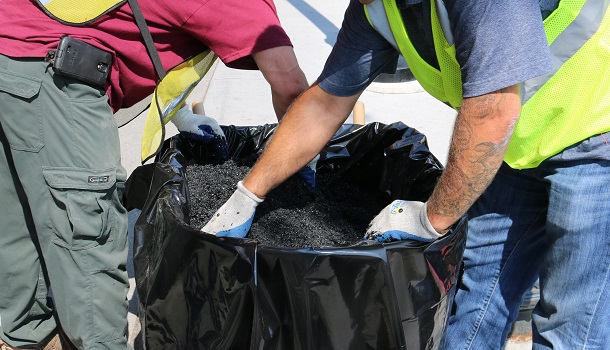 Rubberway Can Be Mixed in a Wheelbarrow for Small Areas